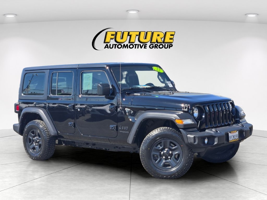 Used 2022 Black Jeep Unlimited Sport image 1