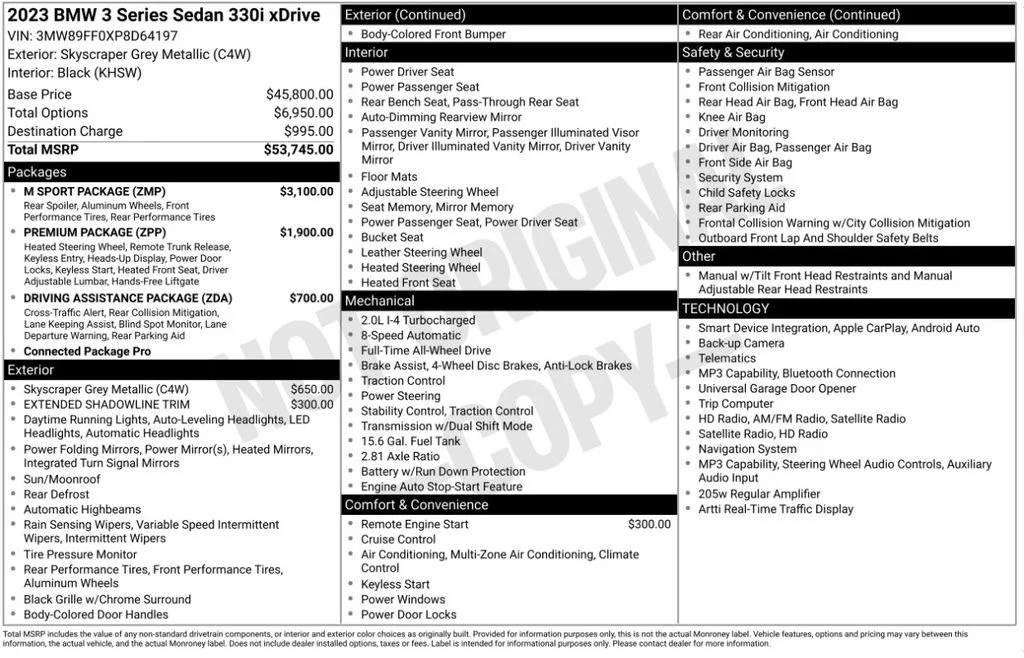 Certified Used 2023 Skyscraper Grey Metallic BMW 330i xDrive image 6