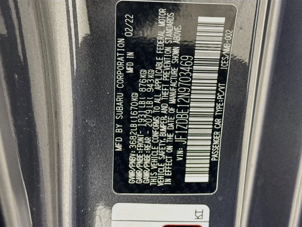 Used 2022 Magnetite Gray Metallic Subaru Limited image 36