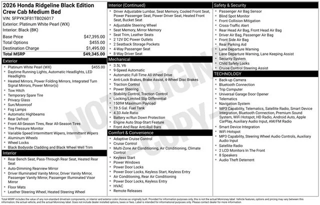 2026 Honda Ridgeline Black Edition - Photo 6