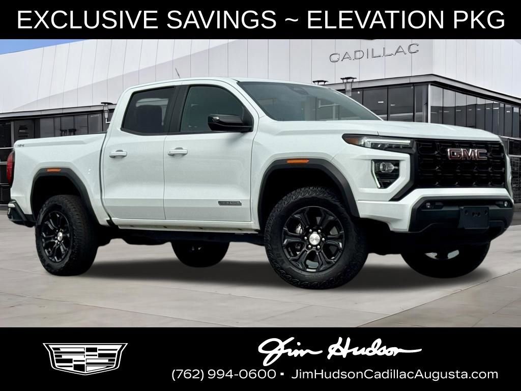 Summit White 2024 GMC Canyon Elevation Crew Cab 4WD Pickup Truck Four-Wheel Drive 8-Speed Automatic