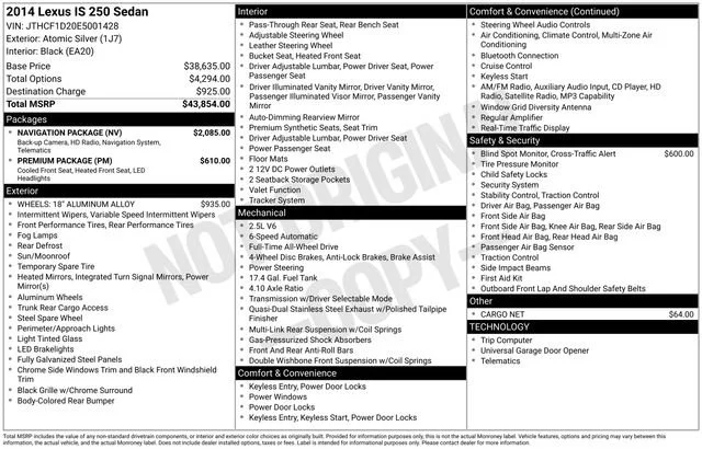 Used 2014 Silver Lexus 250 image 34
