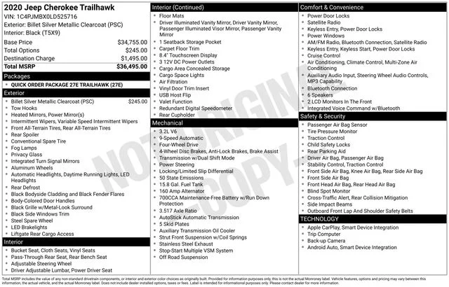 Used 2020 Silver Jeep Trailhawk image 32