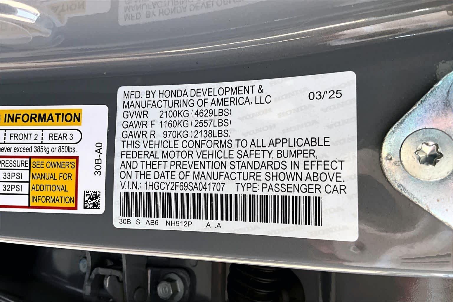 Certified Used 2025 Urban Gray Pearl Honda HYBRID EX-L image 35