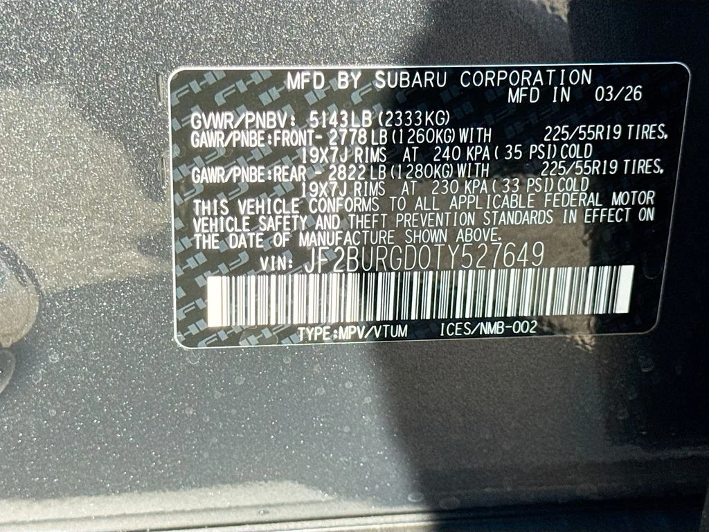 New 2026 Gray Subaru Limited XT image 43