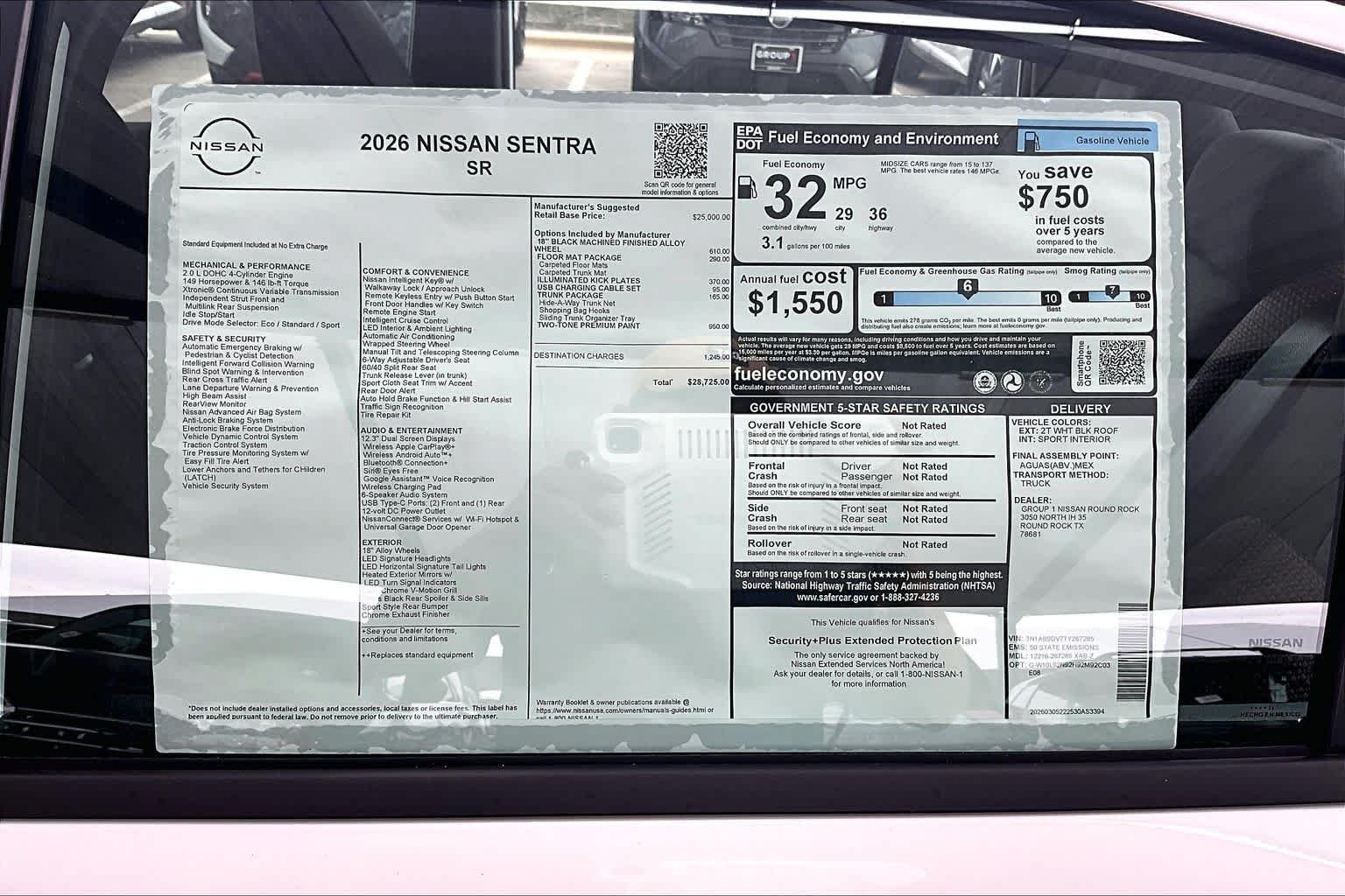 New 2026 Aspen White TriCoat / Super Black Two-tone Nissan SR image 19