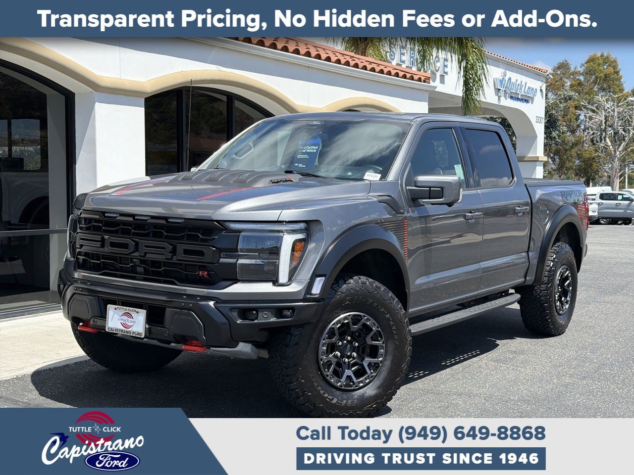 Certified Used 2025 Light Blue Clearcoat Metallic Ford Raptor image 1