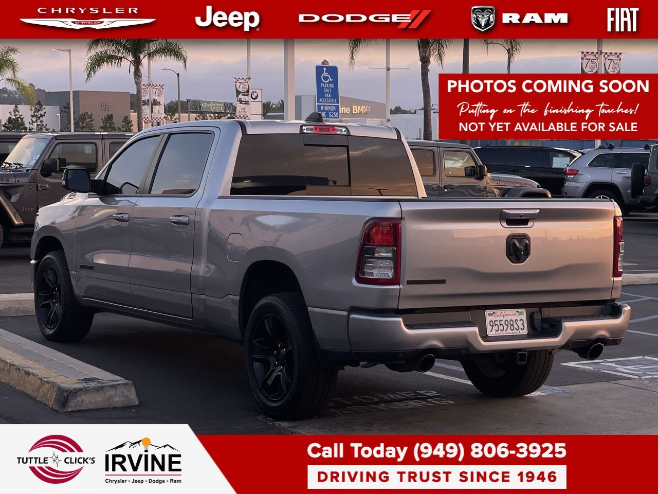 Used 2022 Billet Silver Metallic Clearcoat Ram Big Horn image 3