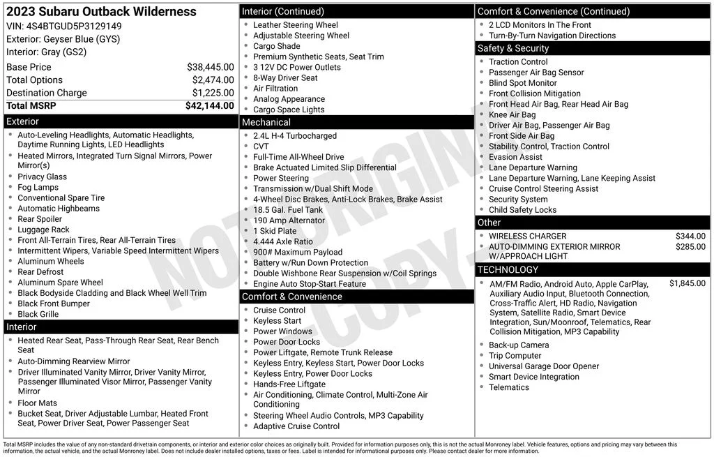 Certified Used 2023 Blue Subaru Wilderness image 5