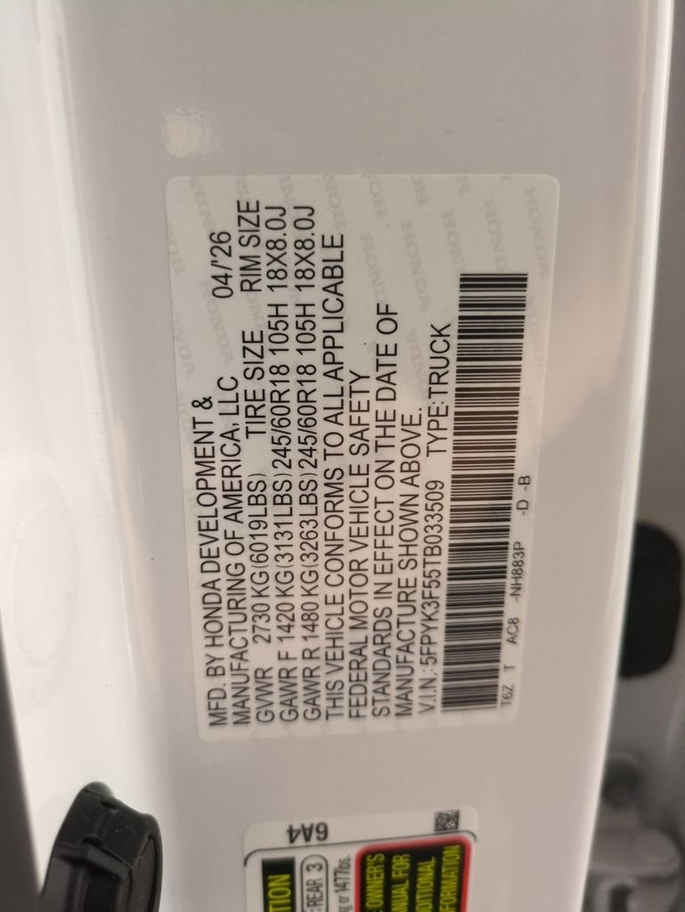 New 2026 Platinum White Pearl Honda RTL image 29