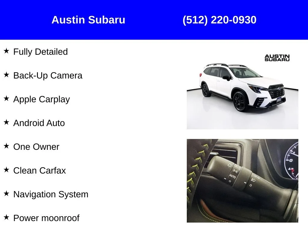 New 2025 White Subaru Onyx Edition Touring image 9