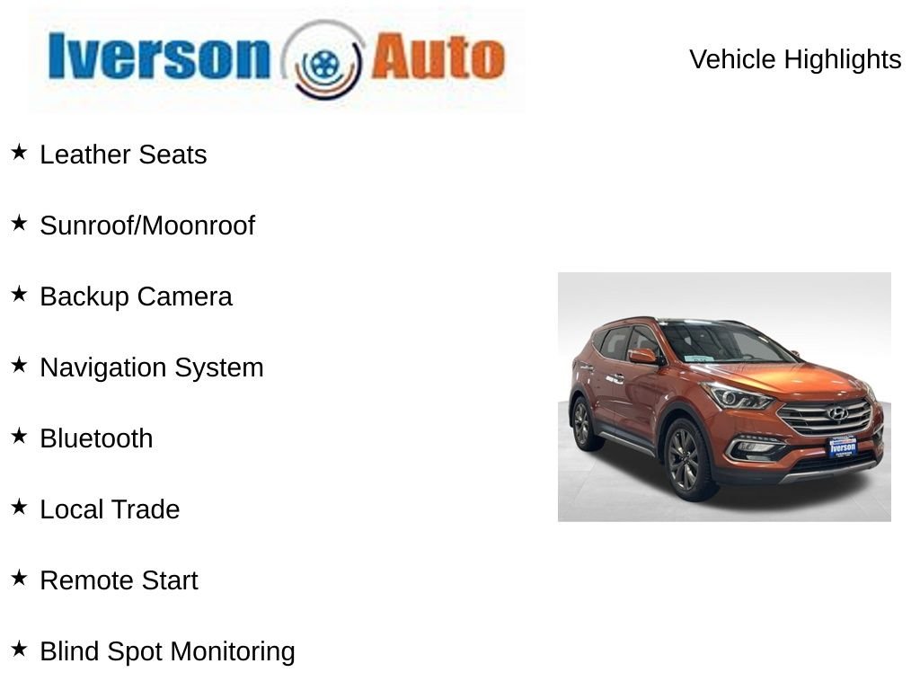 Used 2017 Hyundai Santa Fe Sport 2.0T with VIN 5XYZW4LA8HG502374 for sale in Huron, SD