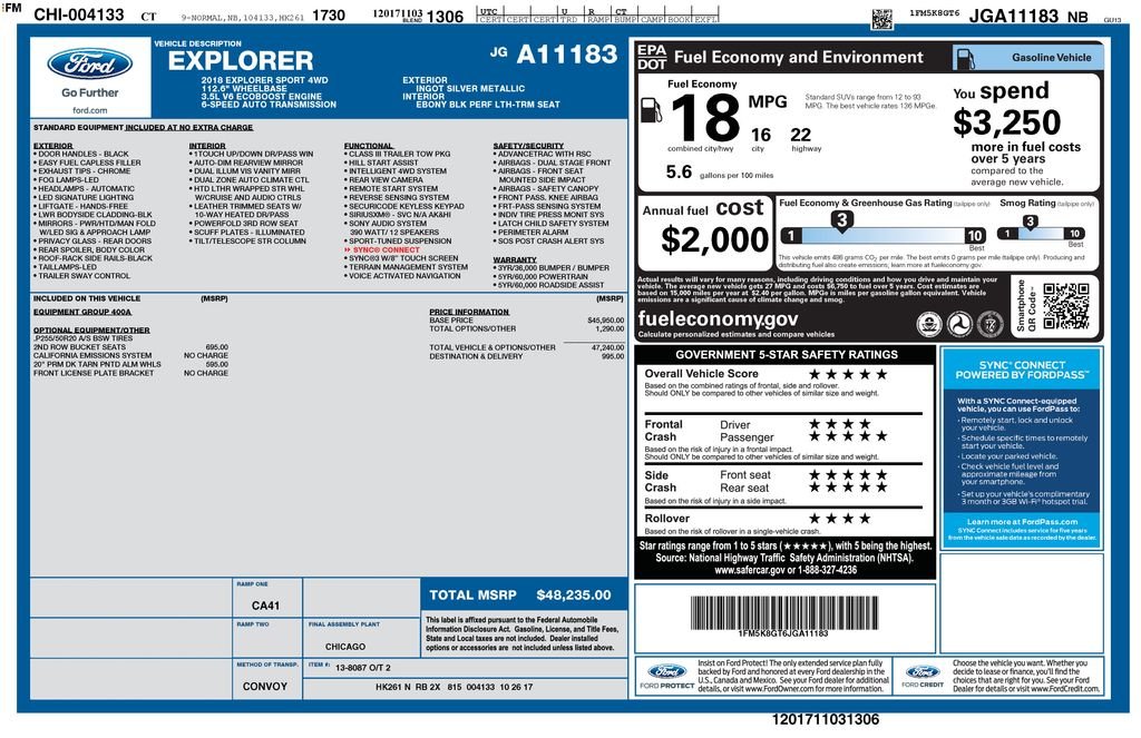 Used 2018 Silver Ford Sport image 15