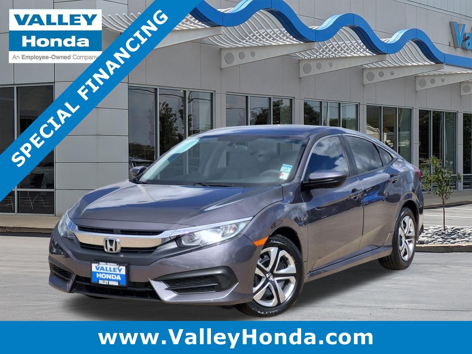 Certified Used 2016 Modern Steel Metallic Honda LX Sedan image 1