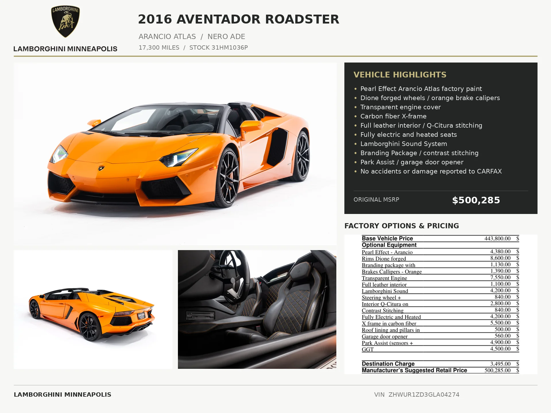 Used 2016 Arancio Atlas Pearl Effect Lamborghini LP700-4 image 2
