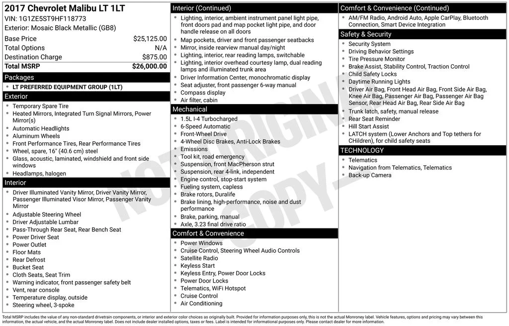 Used 2017 Black Chevrolet LT image 3