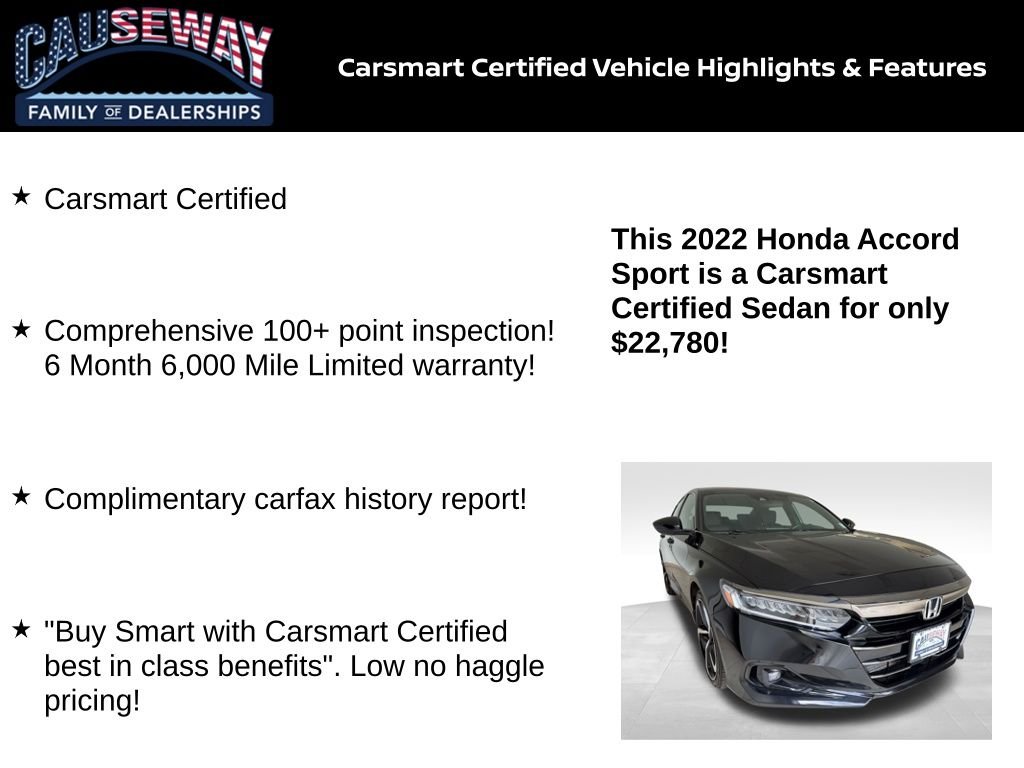 Certified Used 2022 Crystal Black Pearl Honda Sport image 2
