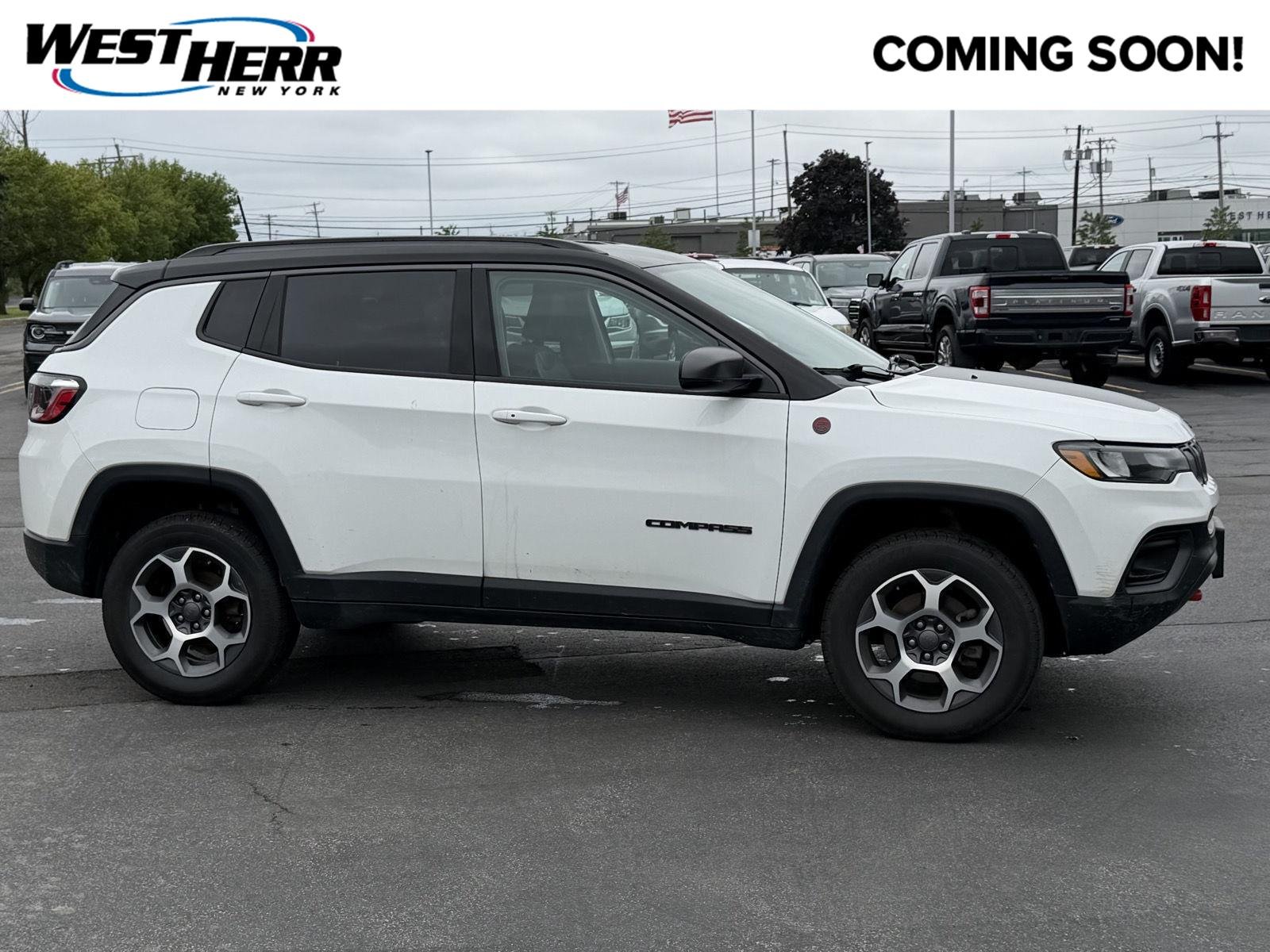 Used 2022 Bright White Clearcoat Jeep Trailhawk image 1