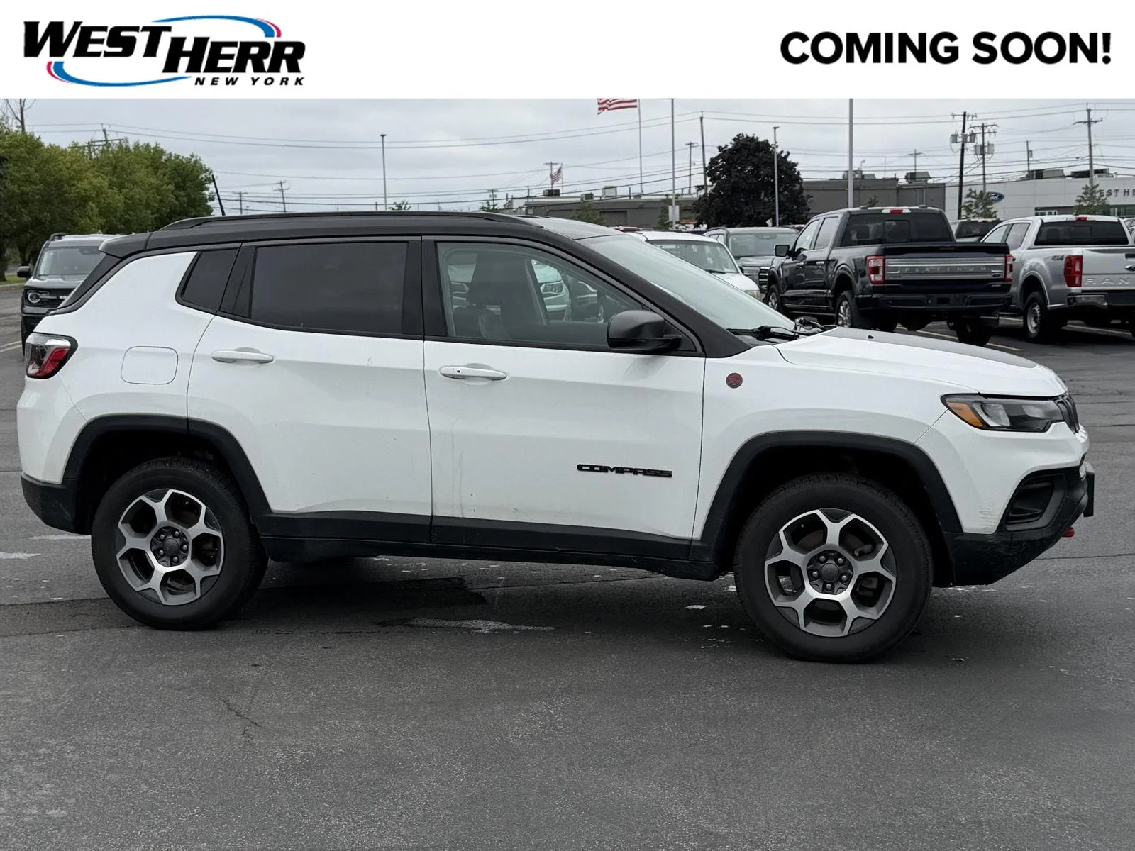Used 2022 Bright White Clearcoat Jeep Trailhawk image 1