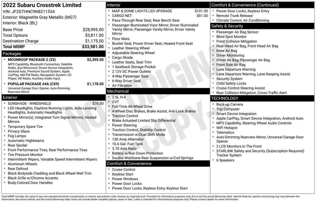 Used 2022 Gray Subaru Limited image 23