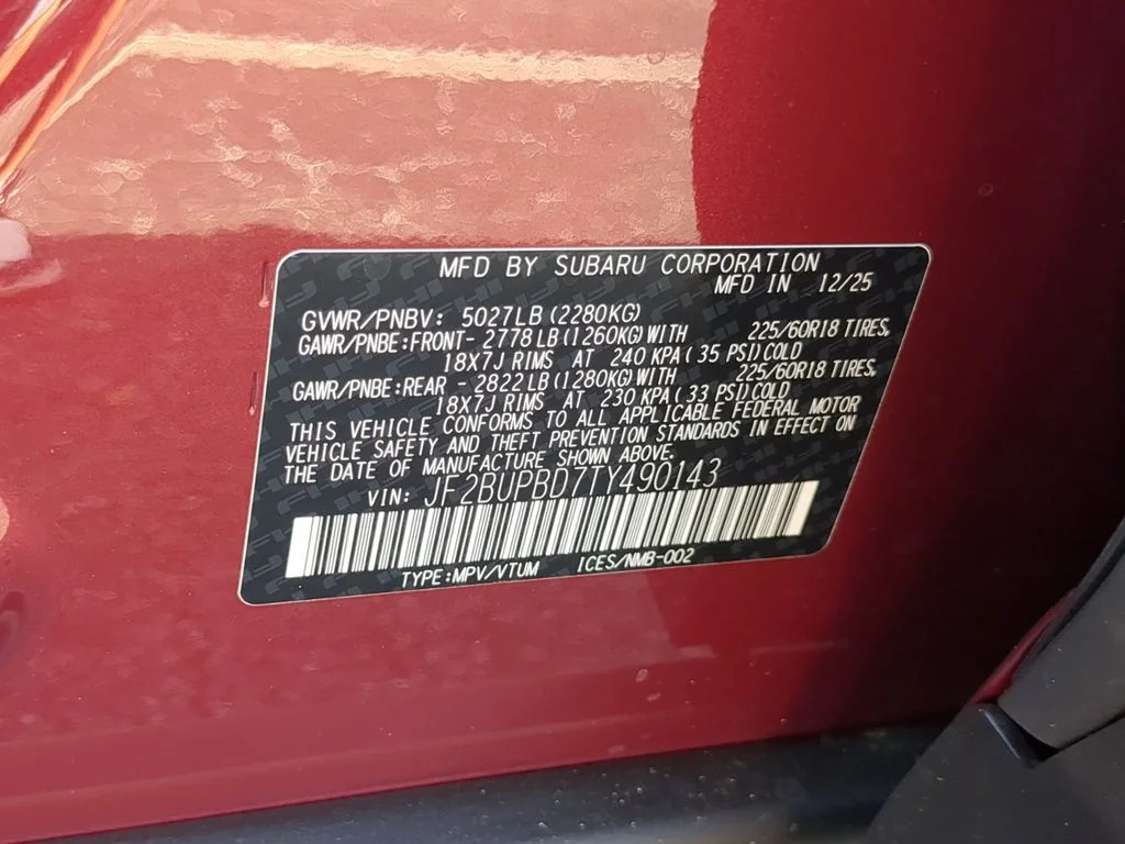 New 2026 CRIMSON RED PEARL Subaru Premium image 34