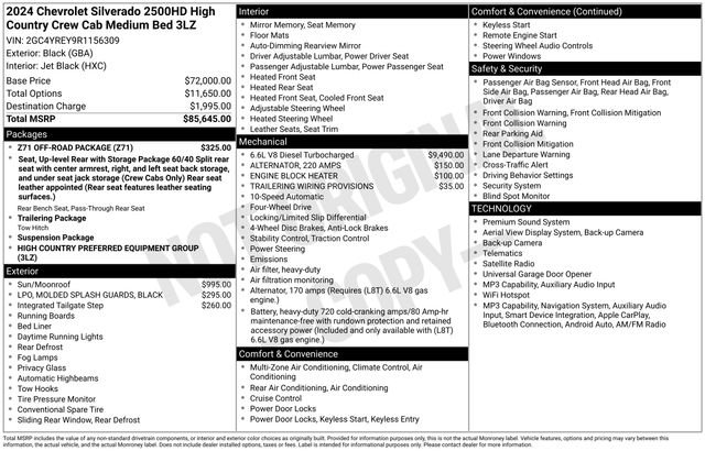 Certified Used 2024 Black Chevrolet High Country image 25