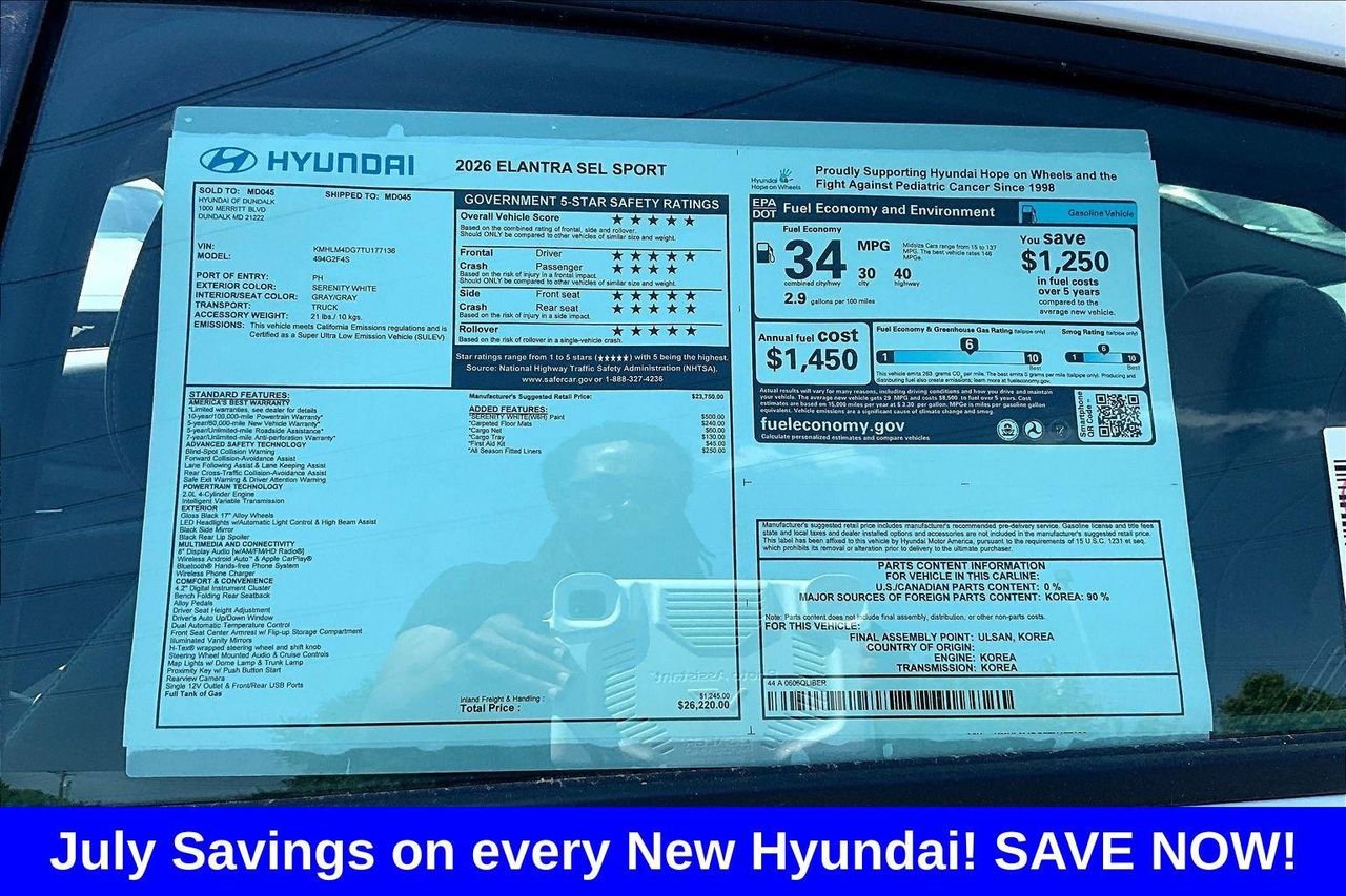 New 2026 White Hyundai SEL Sport image 38