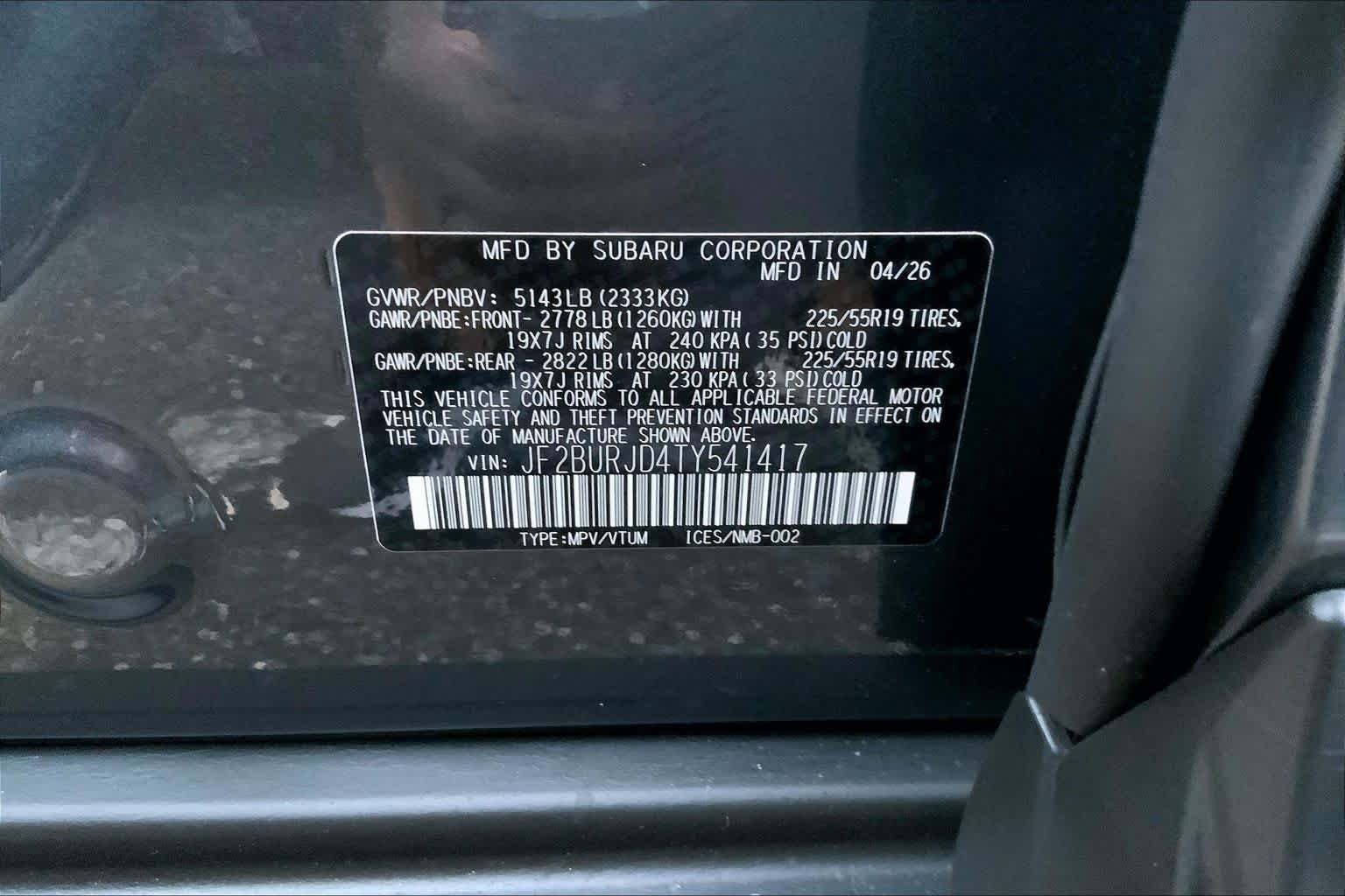 New 2026 MAGNETITE GRAY METALLIC Subaru Touring XT image 17
