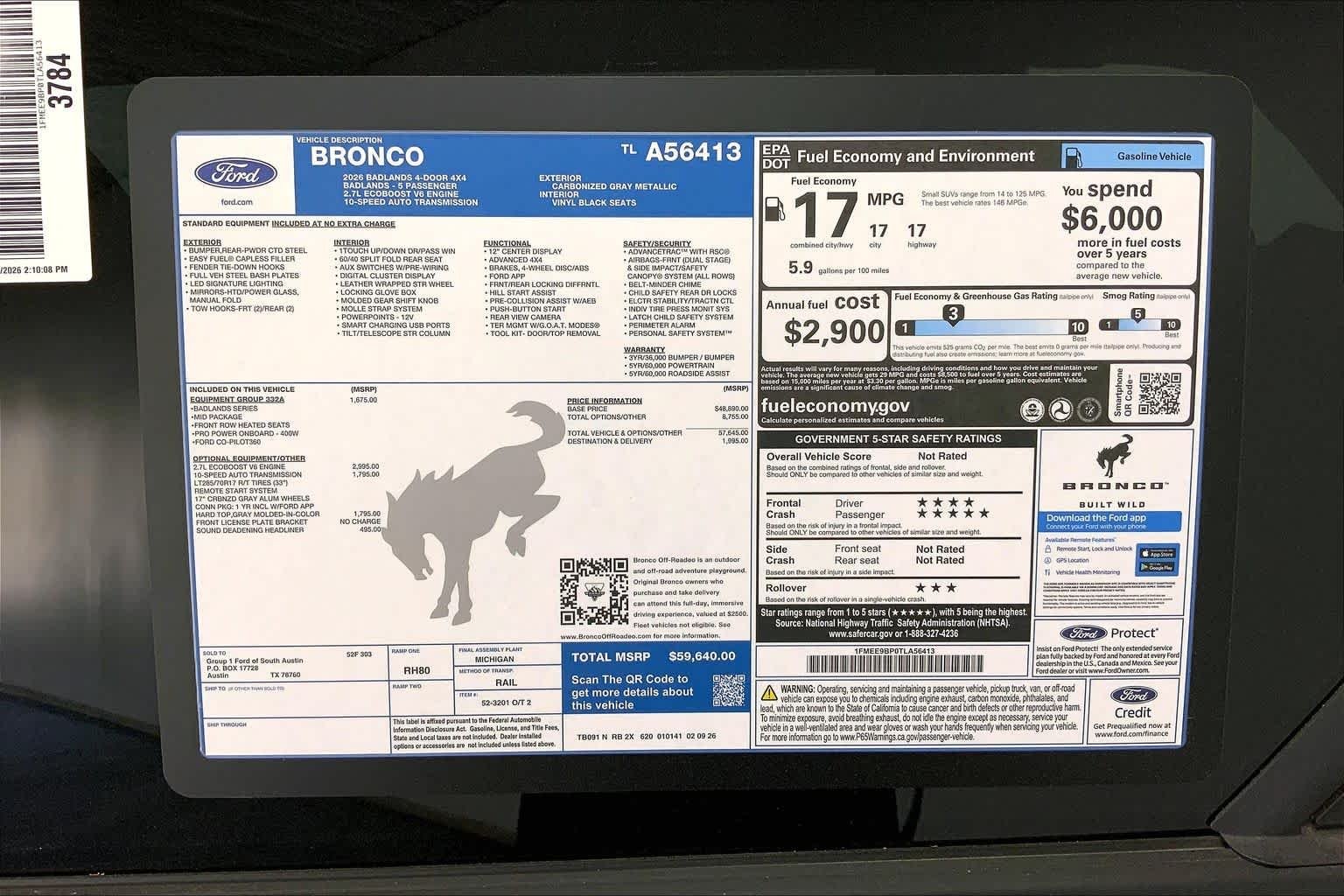 New 2026 Carbonized Gray Metallic Ford Badlands® image 21