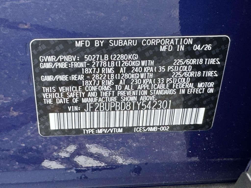 New 2026 SAPPHIRE BLUE PEARL Subaru Premium image 25