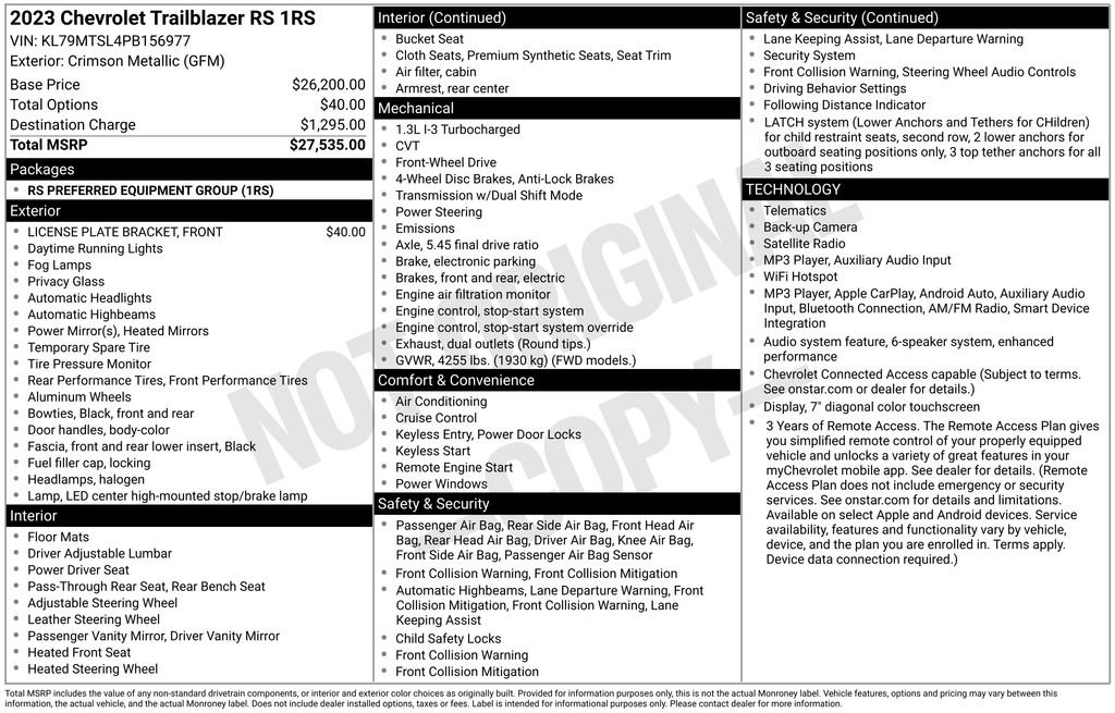 Used 2023 Red Chevrolet RS image 24
