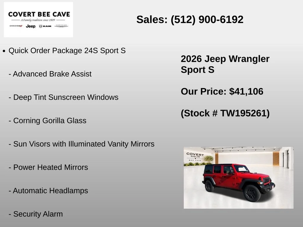 New 2026 Red Jeep Sport S image 7