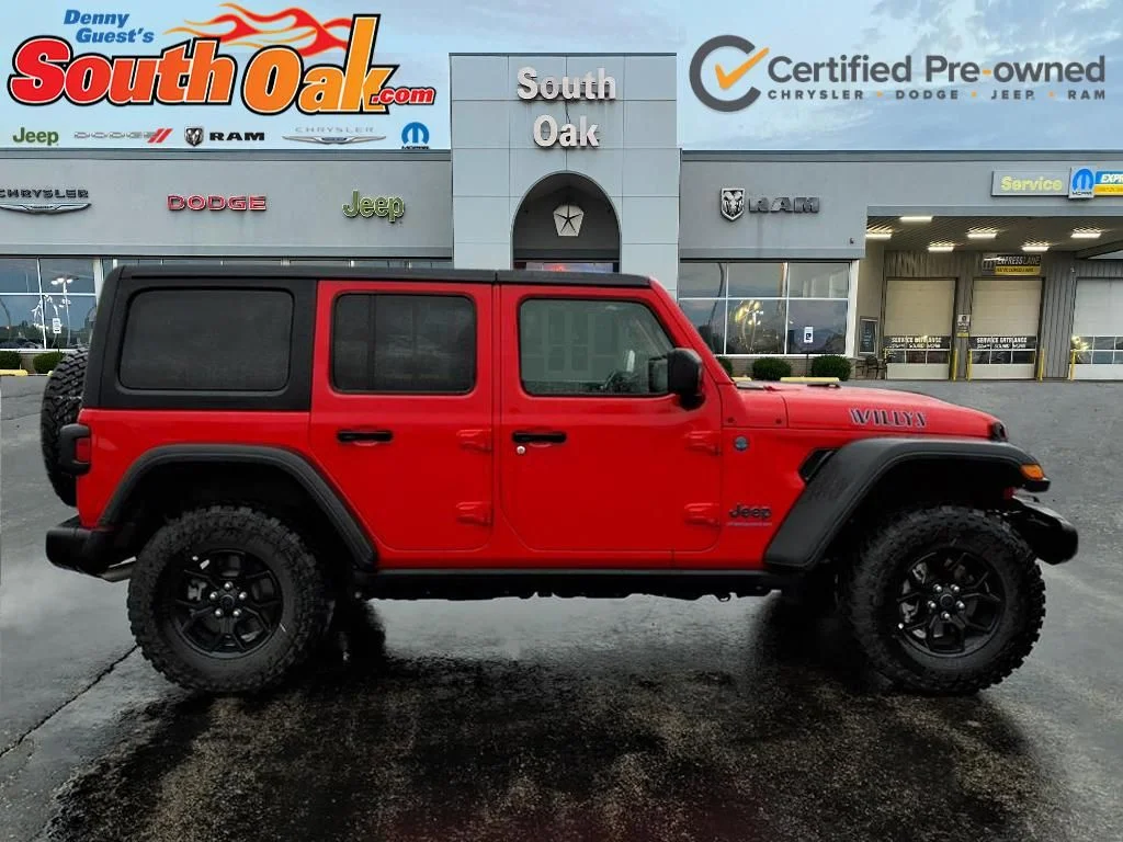 Certified 2025 Jeep Wrangler 4xe Willys 4XE with VIN 1C4RJXN62SW584217 for sale in Matteson, IL