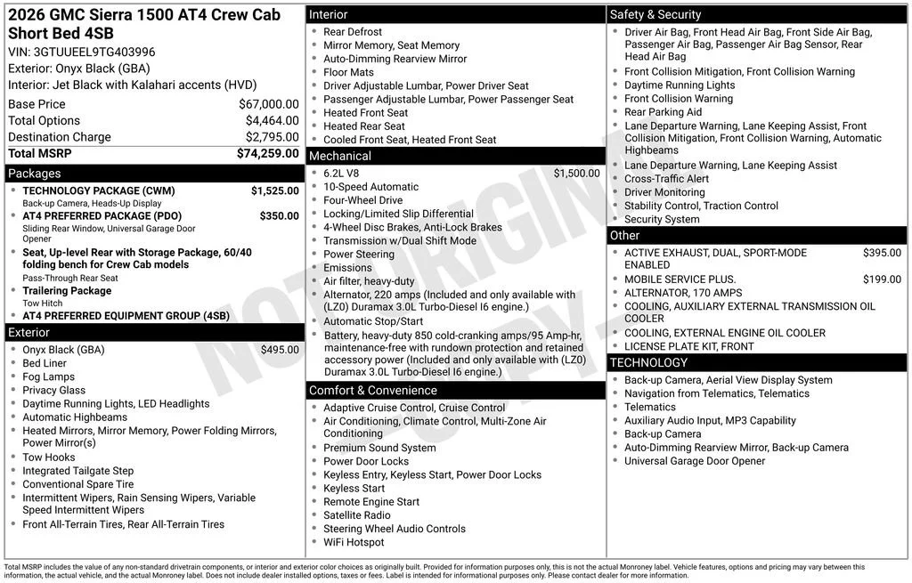 New 2026 Onyx Black GMC AT4 image 16