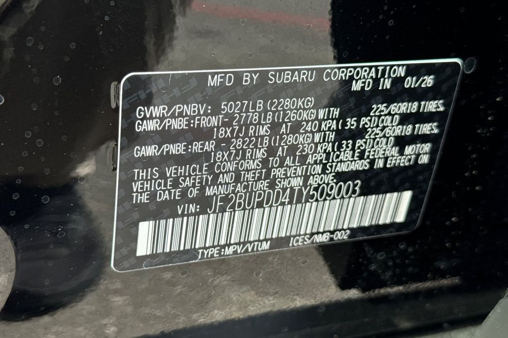New 2026 CRYSTAL BLACK SILICA Subaru Limited image 38