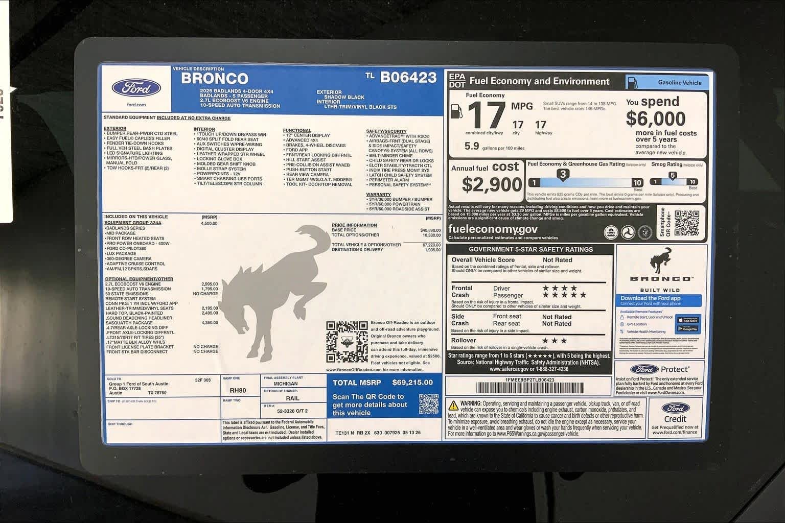 New 2026 Shadow Black Ford Badlands® image 20