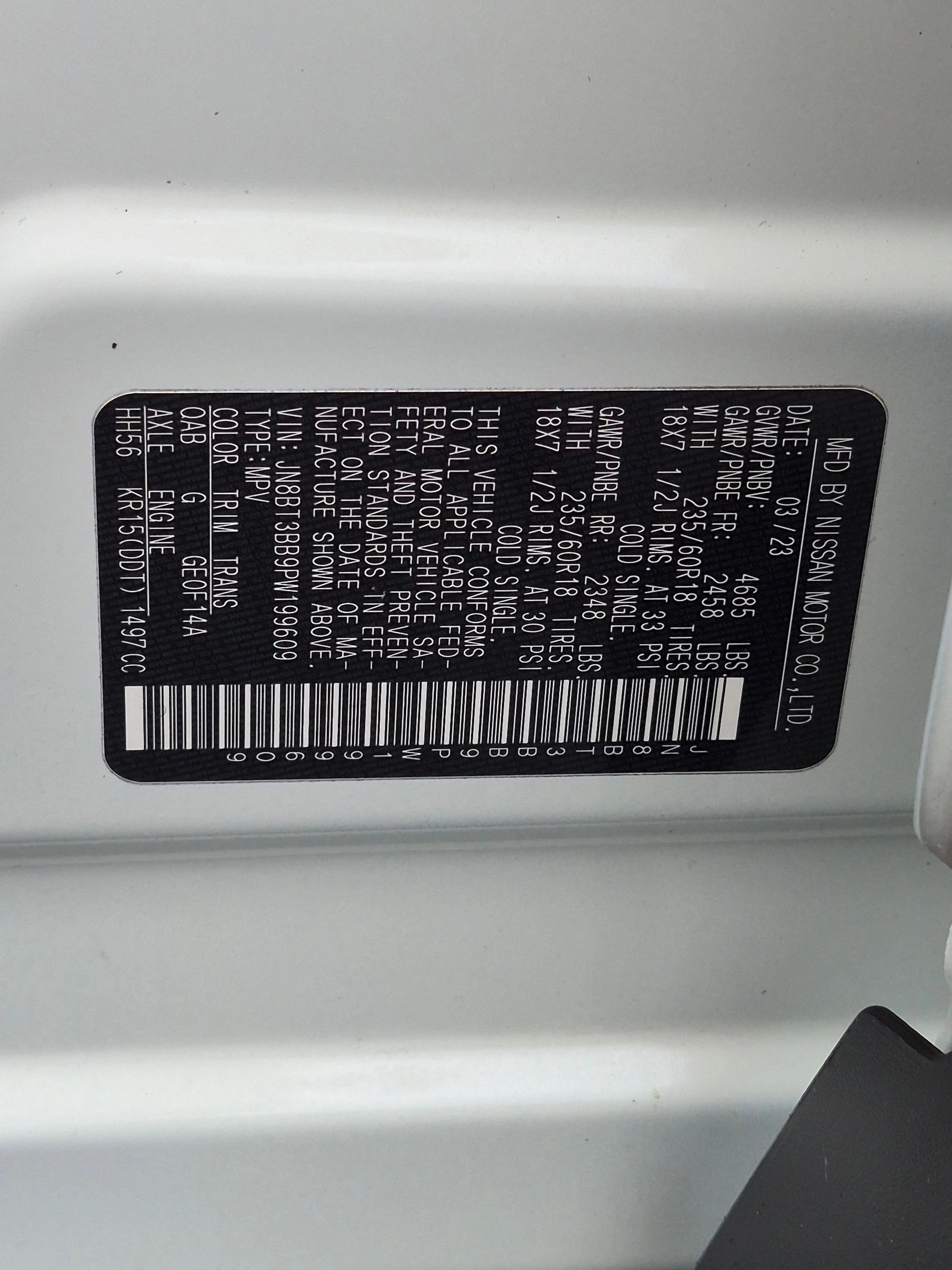 Used 2023 Pearl White Tricoat Nissan SV image 29