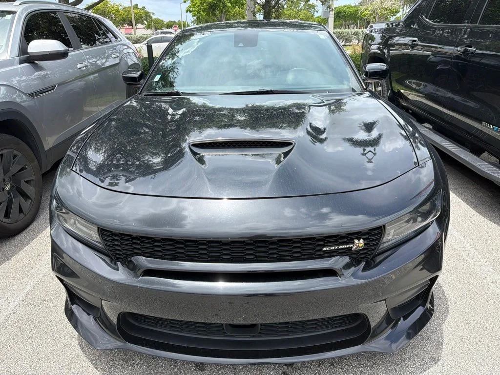 Used 2022 Pitch Black Clearcoat Dodge R/T Scat Pack Widebody image 1
