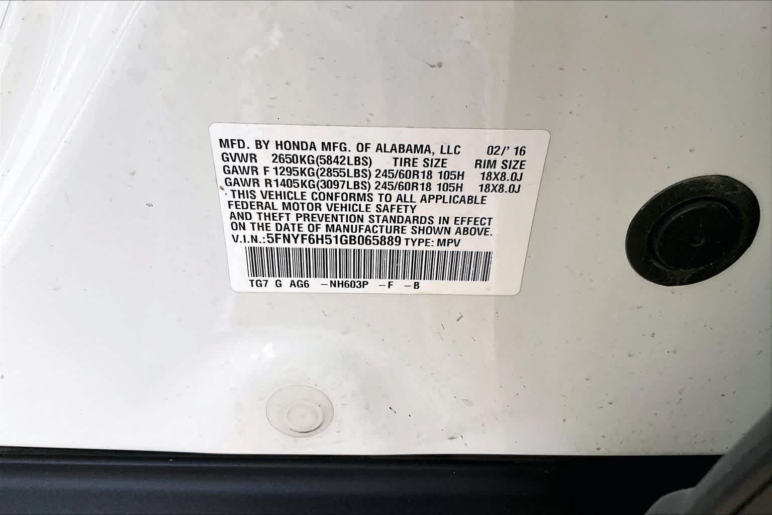 Used 2016 White Diamond Pearl Honda EX-L image 35
