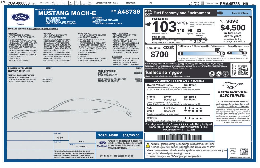 Used 2023 Ford Mustang Mach-E Premium RWD with VIN 3FMTK3RMXPMA48736 for sale in Redlands, CA