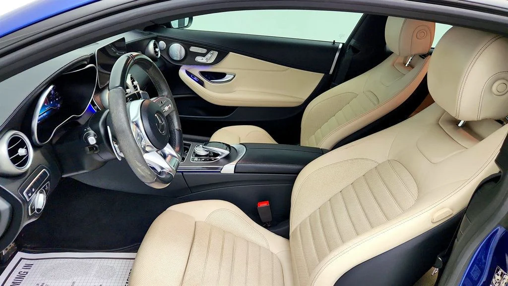 Used 2019 Brilliant Blue Metallic Mercedes-Benz AMG® C 43 4MATIC Coupe w/ Multimedia Pkg & Leather, Upholstery image 18