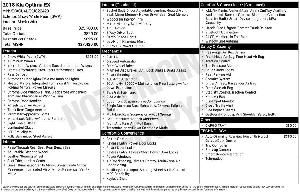 Used 2018 White Kia EX image 6
