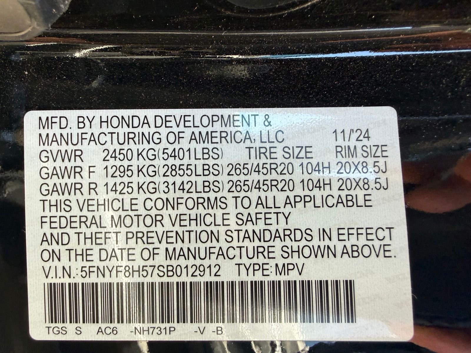 Certified Used 2025 Crystal Black Pearl Honda AWD EX-L image 45