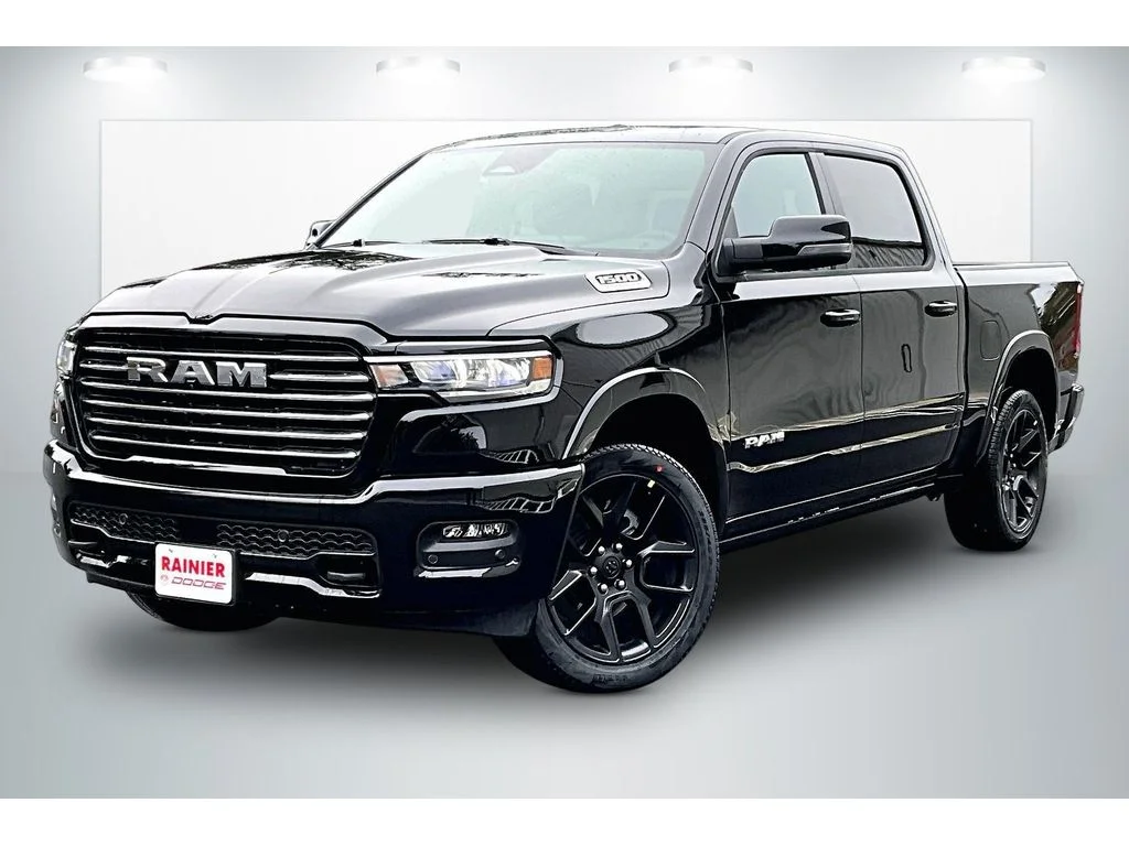 New 2026 Diamond Black Crystal Pearl-Coat Exterior Paint RAM Laramie L2 w/Adv Safety II image 2