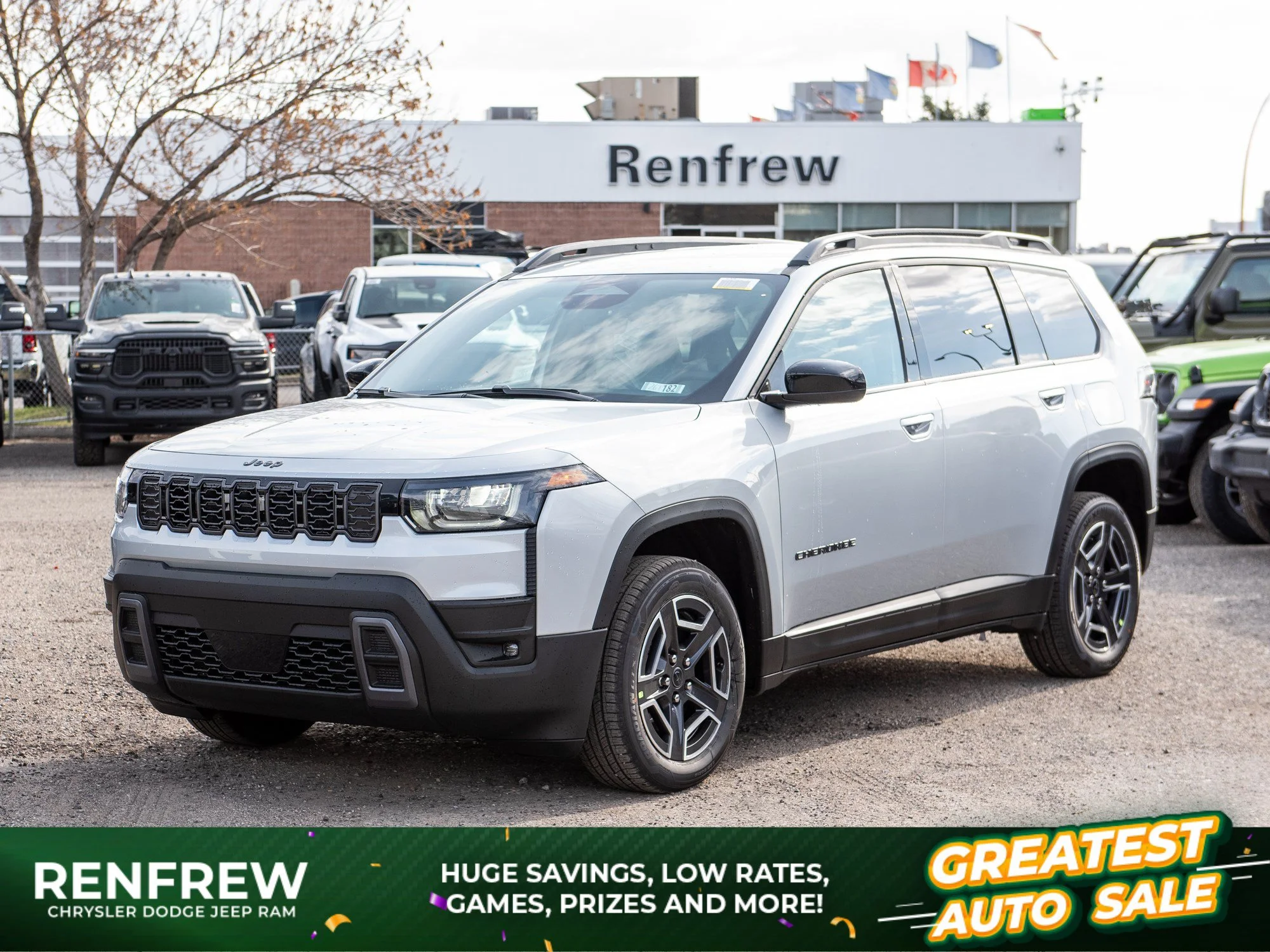 New 2026 Silver Jeep Laredo* 4x4 Hybrid, Remote Start, Heated Seats, Fuel Efficient! image 1