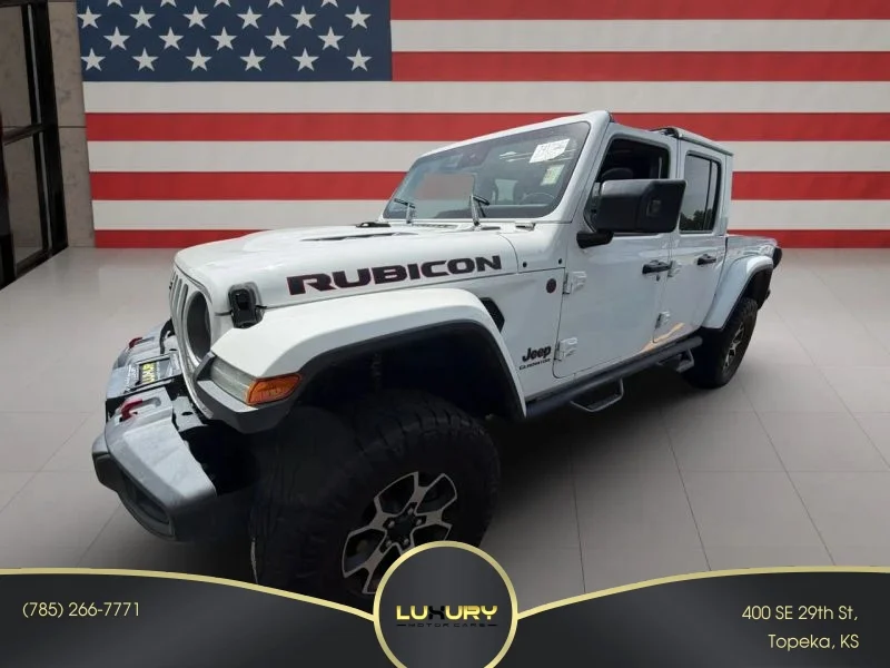 Used 2020 White Jeep Rubicon Pickup 4D 5 ft image 1