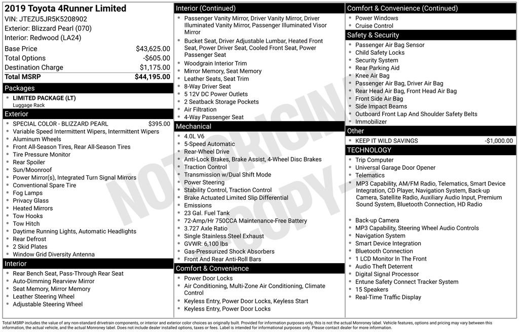 Used 2019 White Toyota Limited image 5