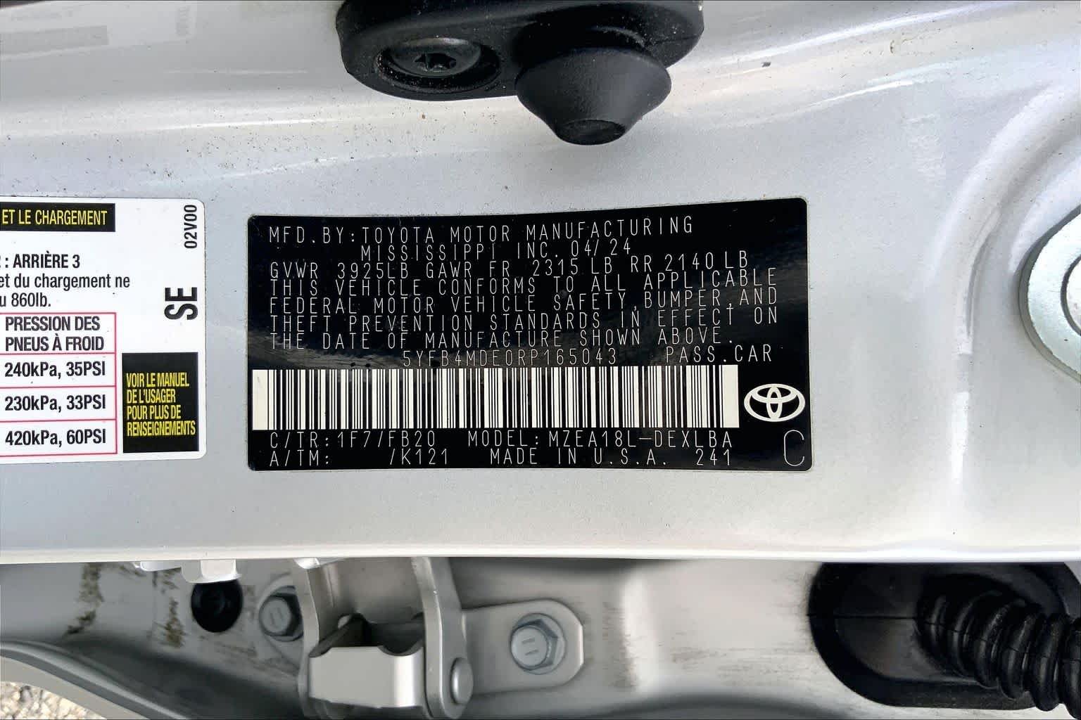 Used 2024 Classic Silver Metallic Toyota LE image 36