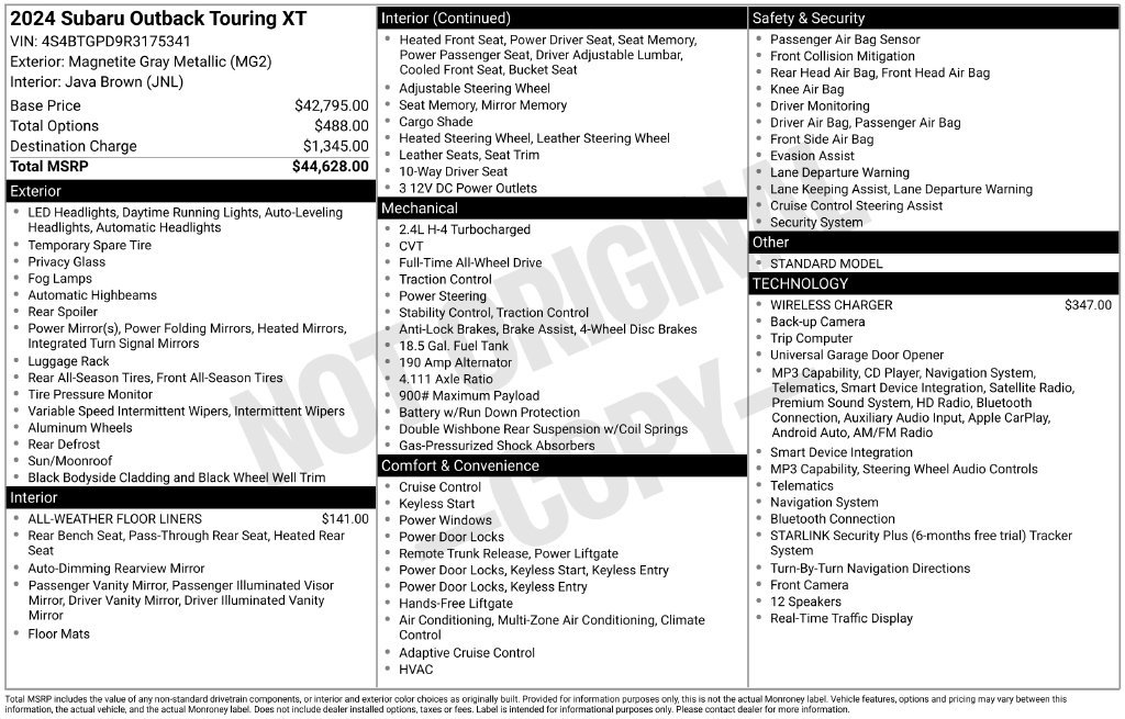 Used 2024 Gray Metallic Subaru Touring XT image 2