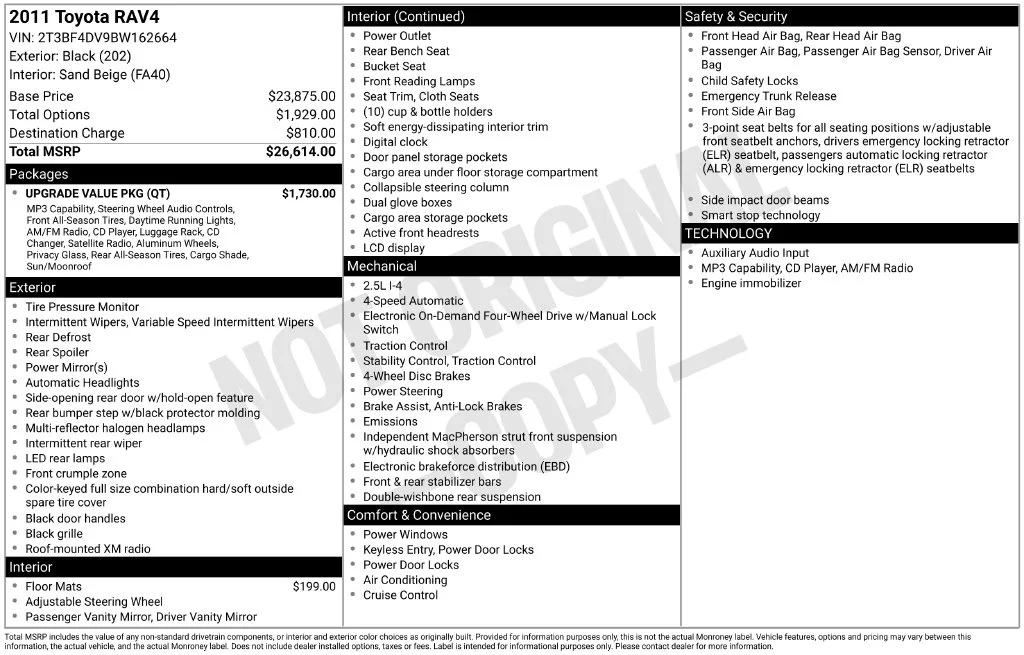 Used 2011 Black Toyota Base image 3